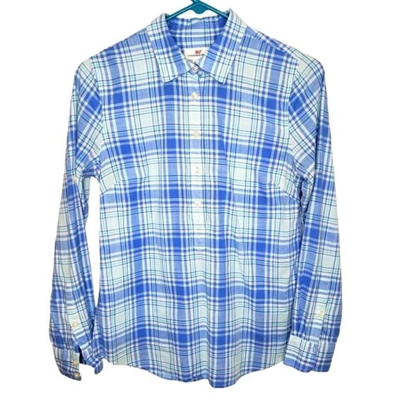 Vineyard Vines Button Up Half Shirt with Buttoned Roll Up Sleeves - Picture 7 of 9